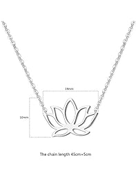 Dainty Lotus - Collar de plata de ley 925 con colgante de yoga, regalo de graduación para mujer