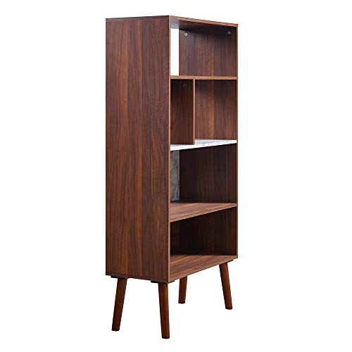 CHADIOR Versanora Kingston Bookshelf Bookcase Storage with Faux Marble