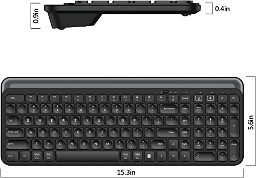 Wireless Bluetooth Keyboard with Number Pad, 2 in 1 Wireless & Bluetooth Gotying Multi-Device Tablet Keyboard for ipad,Phone, iOS, Android, Mac and Windows (Black)