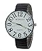 Wincci New Ladies Super Large Face Stretch Band Easy to Read Watch (Black)