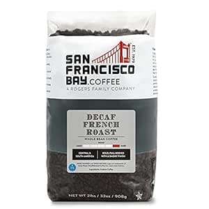 SF Bay Coffee DECAF French Roast Whole Bean 2LB (32 Ounce) Dark Roast Swiss Water Decaffeinated
