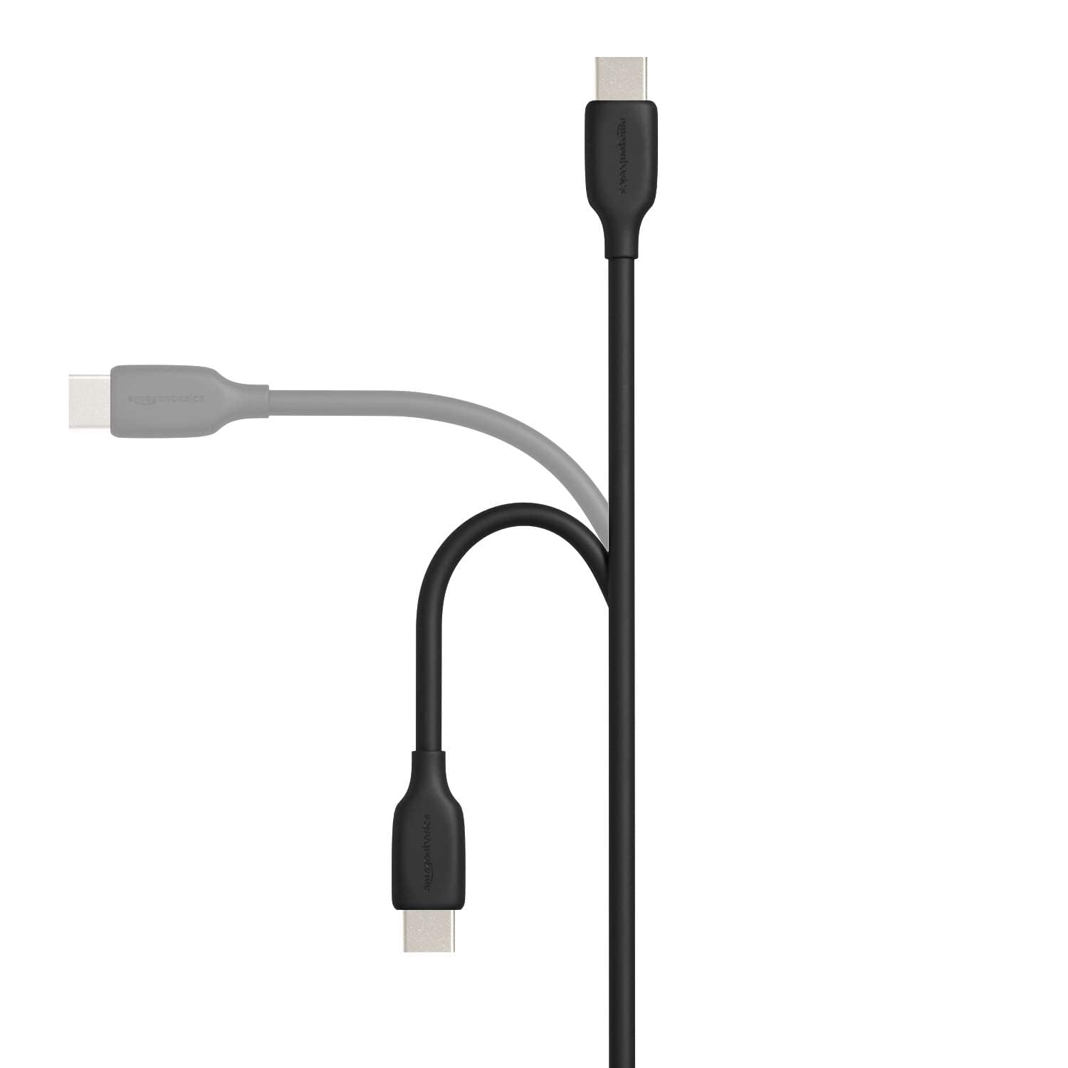 Amazon Basics USB-C to USB-C 2.0 Fast Charger Cable, 480Mbps Speed, USB-IF Certified, for Apple iPhone 16/15, iPad, Samsung Galaxy, Tablets, Laptops, 6 Foot, Black