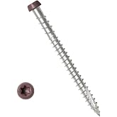 YYL FASTENER Composite Decking Wood Screw #10 x 2-1/2, Brown, 75 | 316 Stainless Steel, Self Tapping, Torx T20 Star Drive, Type 17 Slot Point, 1 Free Bit Included