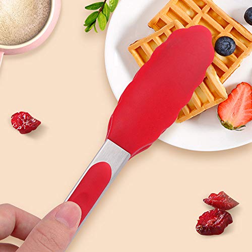 Cooking Utensils - Kitchen Utensil Set - Cooking Tools 10+1 Piece - Silicone Kitchen Utensils with Serving Tongs,Spoon,Spatula Tools,Pasta Server,Ladle,Whisk and Free Spoon Rest Gift(Red)