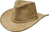 Henschel Walker Packable Crushable Cowhide Suede Braided Band Hat