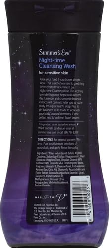 Summer's Eve Lavender Night-time Daily Refreshing All Over Feminine Body Wash, Removes Odor, Feminine Wash pH Balanced, 12 fl oz