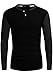 DANDYCLO Men's Henley Shirt Casual Long Sleeve Two Tone Shirt