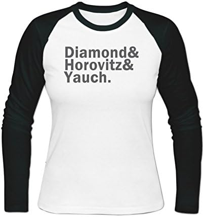 Sadytui Womens Cotton Graphic Beastie Boys Long Baseball T-shirts XXL White