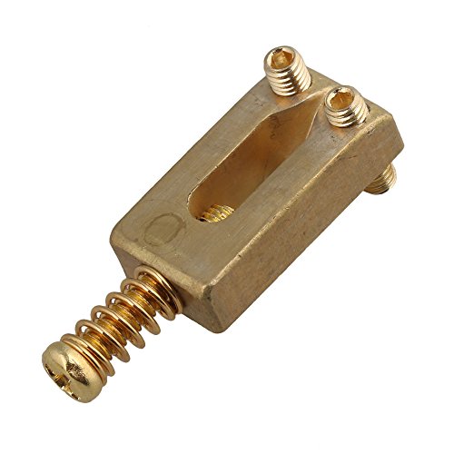 6x Gold Brass Bridge Tremolo Saddles,Guitar Bridge Tremolo Saddles Replacement