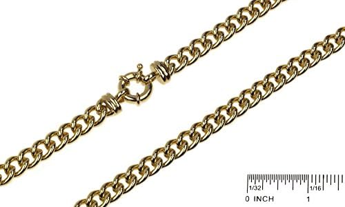 18K Gold 9mm Euro Link Necklace, 18 Inch