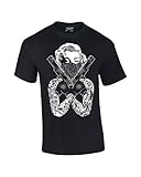 Marilyn Monroe Gangster Guns Tattoo T-Shirt-Black-xxl