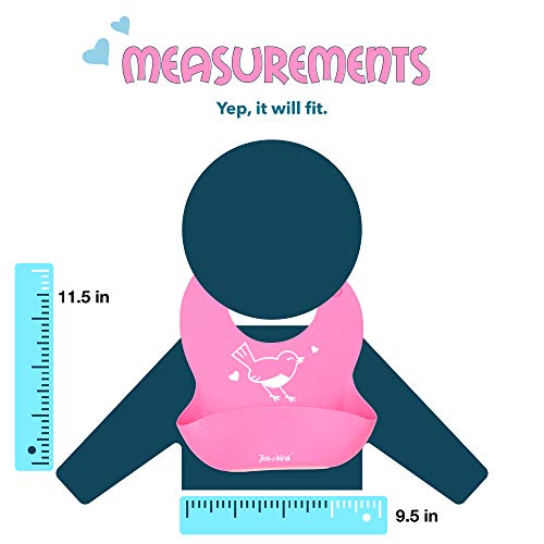 Fox and Bird Cute Silicone Feeding Bibs (2 pack), Baby & Toddler (Pink/Blue) - Thumbnail 3