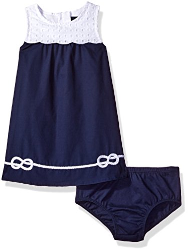 Nautica Baby Girls Woven Dress With Eyelet Scallop Edge Navy | Desertcart  Mauritius