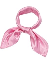 Satinior Chiffon Scarf Square Handkerchief Satin Ribbon Scarf Neck Scarf for Women Girls Ladies Favor (23.6 x 23.6 inches, Pink)