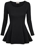 Timeson Womens Comfy Loose Fit Trapeze Tunic Top with Scoop Neck