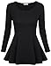 Timeson Womens Comfy Loose Fit Trapeze Tunic Top with Scoop Neck