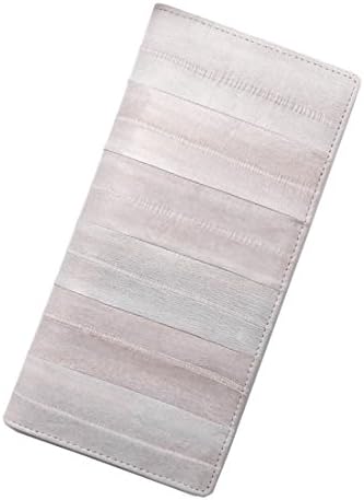 Vidlea Genuine Eel Skin Wallet Basic Long Slim Fold Wallet Credit Card Holder Coin Purse