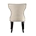 LSSBOUGHT Set of 2 Fabric Dining Chairs Leisure Padded Chairs with Brown Solid Wooden Legs,Nailed Trim (Beige)