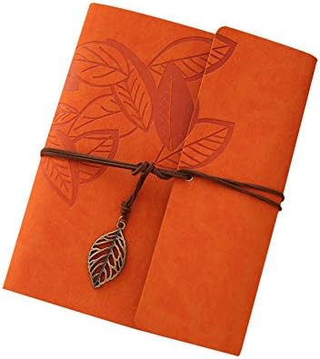 30 Sheets (60 Pages) 21.8x17.5 cm Retro PU Leather Hand Scrapbook DIY Family Instant Camera Photo Album Book for Fuji Instax Mini 70 7S 8 25 50S 90,WIDE 300,WIDE 210 Films - Orange