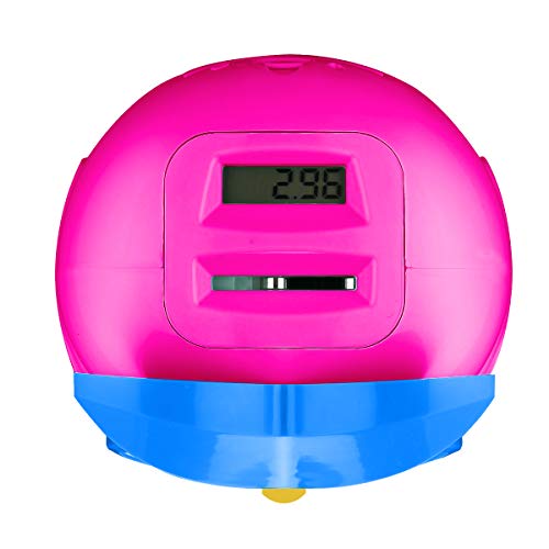 Younion Digital Coin Bank, Automatic Coin Counter Totals All U.S. Coins, Clear Money Saving Jar with LCD Display, Pink
