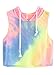 Romwe Women's Summer Sleeveless Tie Dye Hooded Crop Top Yellow one Size