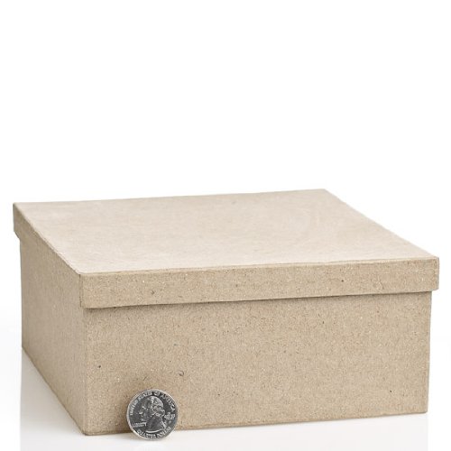 Square Paper Mache Boxes with Lids - Package of 4 Boxes