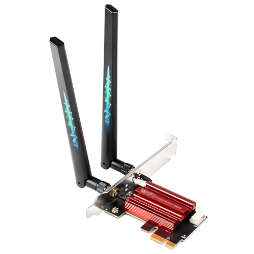 Placa de Rede Wifi, Wireless WiFi 6E, Wi-Fi 6 Bluetooth 5.3, Placa Wifi 5374Mbps Bluetooth 5.3 Win10