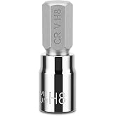 SPARKLION 8 mm Hex Bit Socket 1/4 Inch Drive, Metric Allen Wrench Socket | HW8, CR-V Steel with Anti-Corrosion Coating, Polished, for Automotive, Bicycle, Furniture ,DIY &amp; Electronics Repair