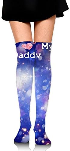 I Love My Daddy Womens Girls Sexy Over Knee Leg High Boot Socks Girls Leggings