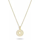 BeautyName Sun Pendant Necklace – 14k Gold Plated Sunshine Charm Jewelry for Women