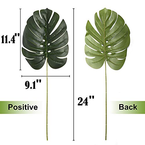 6 Pcs Artificial Fake Palm Tree Leaves Faux Palm Frond Tropical Leaf