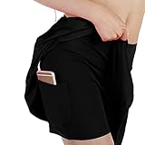 EAST HONG Women's Fitness Movement Short Skirt Lightweight Running Short Skirt (Black, X- Large)