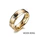 Kalapure 14K Gold Her King His Queen Titanium Stainless Steel Wedding Band Set Anniversary Engagement Promise Ring