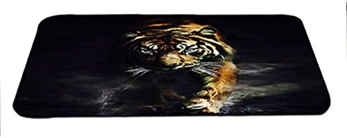 waylongplus Anti-Slip Bath Rugs Vivid Wildlife Tiger Print Home Decor Soft Bath Mats Bathroom Carpet Bedroom Rugs for Kids Children Safrty Memory Foam Coral Velvet Fabric