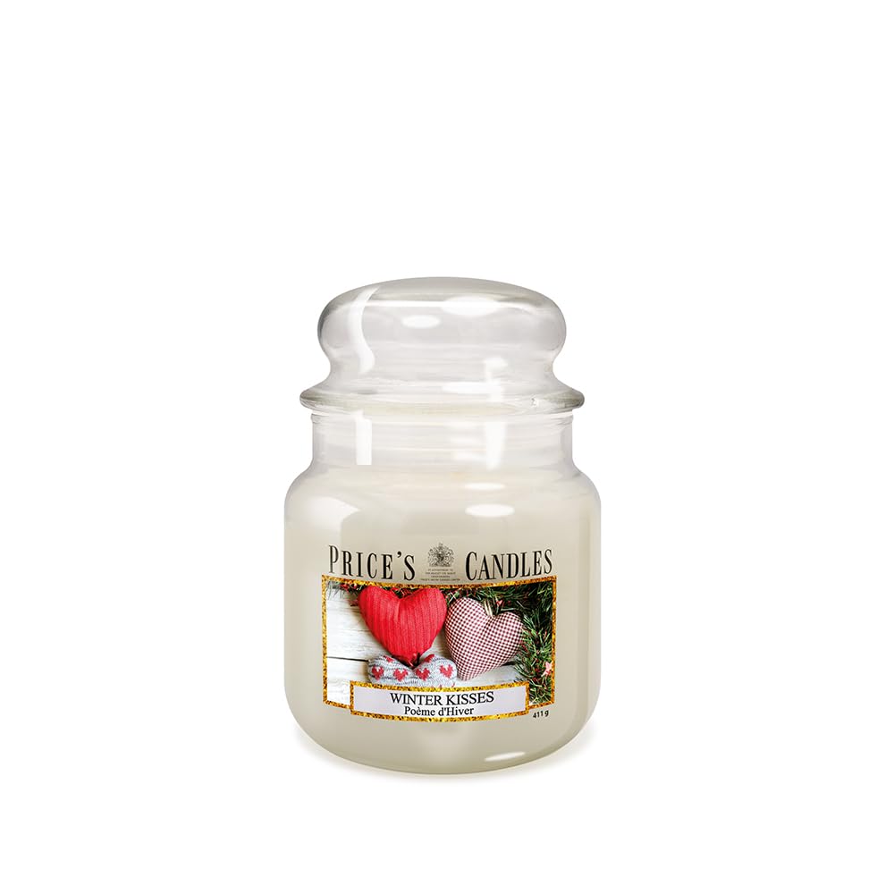 Price's - Winter Kisses Medium Jar Candle - Sweet, Delicious, Quality Fragrance - Long Lasting Scent - Up to 90 Hour Burn Time