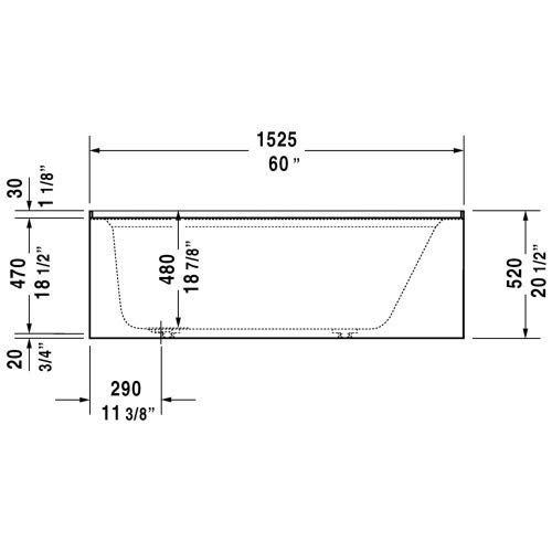 Duravit 700354000000090, 60" x 32", White - Thumbnail 3