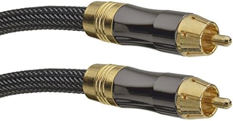 aricona Premium Subwoofer Cable 9.8 Feet (3 Meter) 1 x RCA to 1 x RCA Digital Audio/Video Cable – for HiFi & home cinema systems