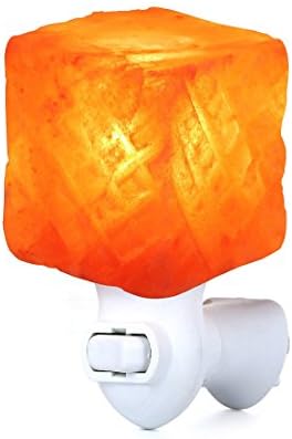 Smartdio Hand Carved Natural Crystal Himalayan Salt Lamp Night Light (Cube)