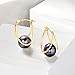 Ross-Simons 8-9mm Cultured Pearl Double-Hoop Earrings in 14kt Yellow Gold. 3/4