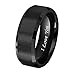 AIKEN Mens Rings Casual Basic Polished Tungsten Wedding Bands Rings Comfort Fit Tungsten Carbide Matte Rings for Men Women Black 8mm