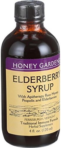 Honey Gardens ApiariesElderberry Syrup - Apitherapy Raw Honey - Propolis and Elderberries - Cough - 4 oz by Honey Gardens Apiaries