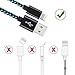 iPhone Cable 3Pack 3FT 6FT 10FT, GUIGUI Extra Long Nylon Braided Charging Cord Lightning Cable to USB Charger for iPhone 7, 7 Plus, 6S, 6, SE, 5S, 5, iPad, iPod Nano 7 - Green Black