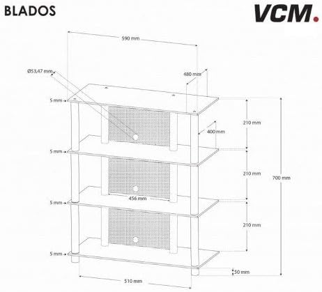VCM Hifi TV Media Furniture Shelf Lowboard Storage Entertainment Unit ...