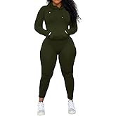 Nimsruc 2 Piece Outfits For Women Sweatsuits Sets Hooded Tracksuit Long Sleeve Pullover Jogger Sweat Pants Set