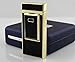 Windproof Flameless Electronic Pulse Arc Cigarette Lighter USB Charging Cigar Lighter Rechargeable No Gas Souvenir gentlemen Cigarette Lighter metal lighter novelty torch lighter-Black