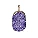 Zhenhui 3 Pieces Exaggeration Irregular Natural Drusy Necklace Pendant for DIY Jewelry Making Oval Shaped Agate Stone Pendant Valentine's Day Gift