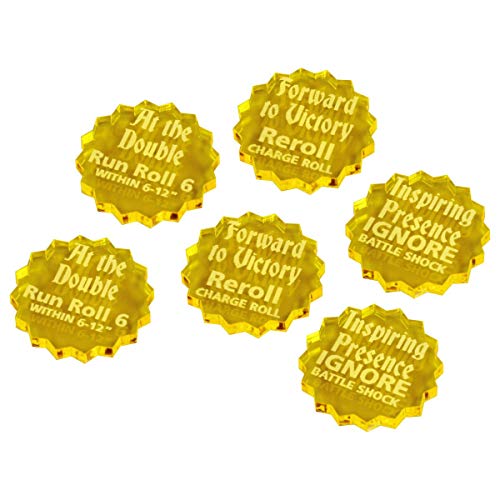 LITKO Command Ability Token Set Compatible with AoS: 2nd Edition, Transparent Yellow (6)