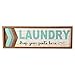 NIKKY HOME Laundry Room Decor Sign, 19 x 6 Inch Vintage Farmhouse Wood Framed Wall Plaque Wall Art, Blue - Drop Your Pants Here