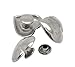 Housweety 30 Sets Silver Tone Love Heart Spike Rivet Studs Spots 16x15mm 7mm
