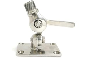 ALFA NETWORK Alfa TSM-B1 Stainless Marine VHF Antenna 316 Stainless Steel Adjustable Base Mount for Boats 1"-14 inch Thread